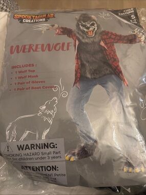 Spooktacular Creations Kids Werewolf Costume in Gray & Red Plaid